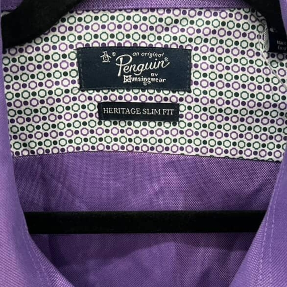 Original Penguin Purple Heritage Slim Fit Shirt